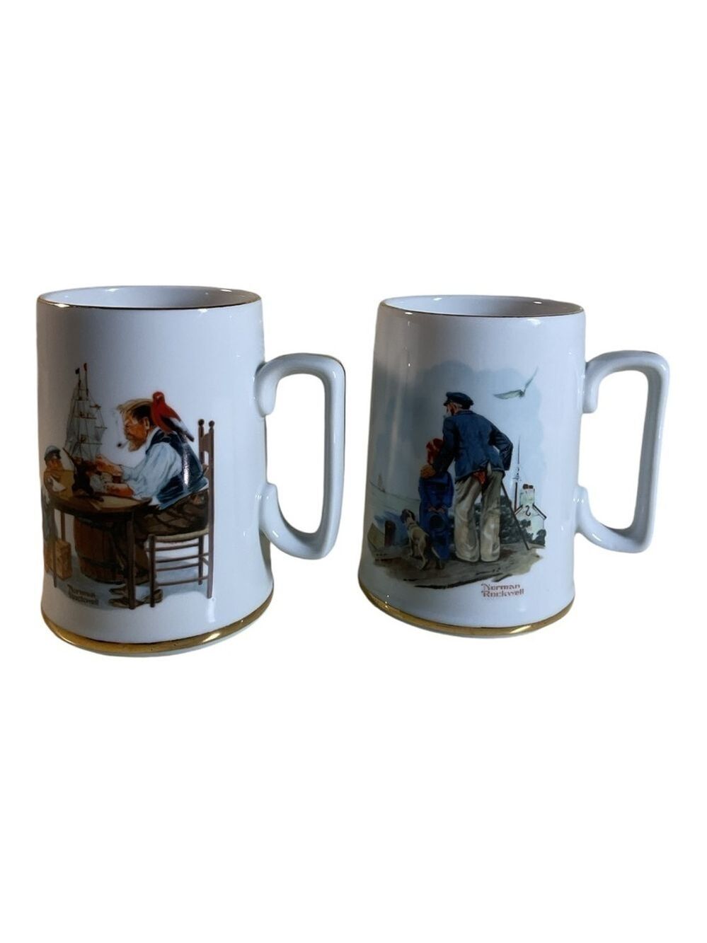 Norman Rockwell coffee mugs set of 2